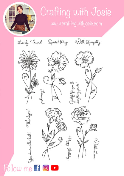 Crafting with Josie- Swirly flowers pt1 Stamp Set