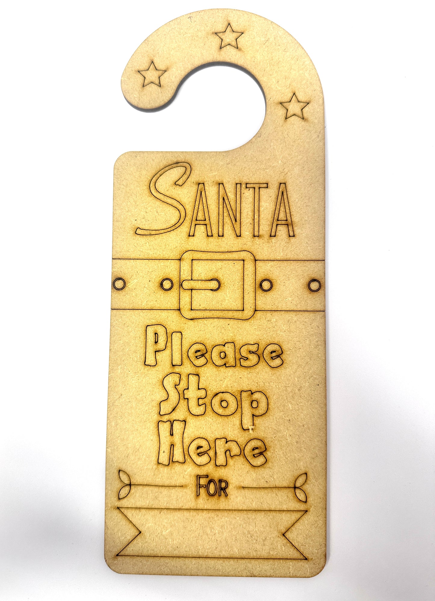 Santa please stop here - hook door hanger