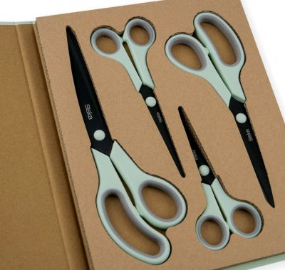 SISKA all purpose scissors Gun metal Titanium pack of 4