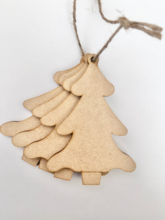 Mdf - Tree Shaped Bauble 4 pk