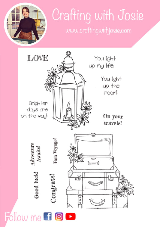 Crafting with Josie - Floral lantern and suitcases Stamp set