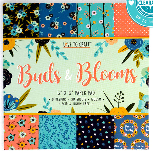 Love to craft - 6x6 paper pad - Buds and Blooms