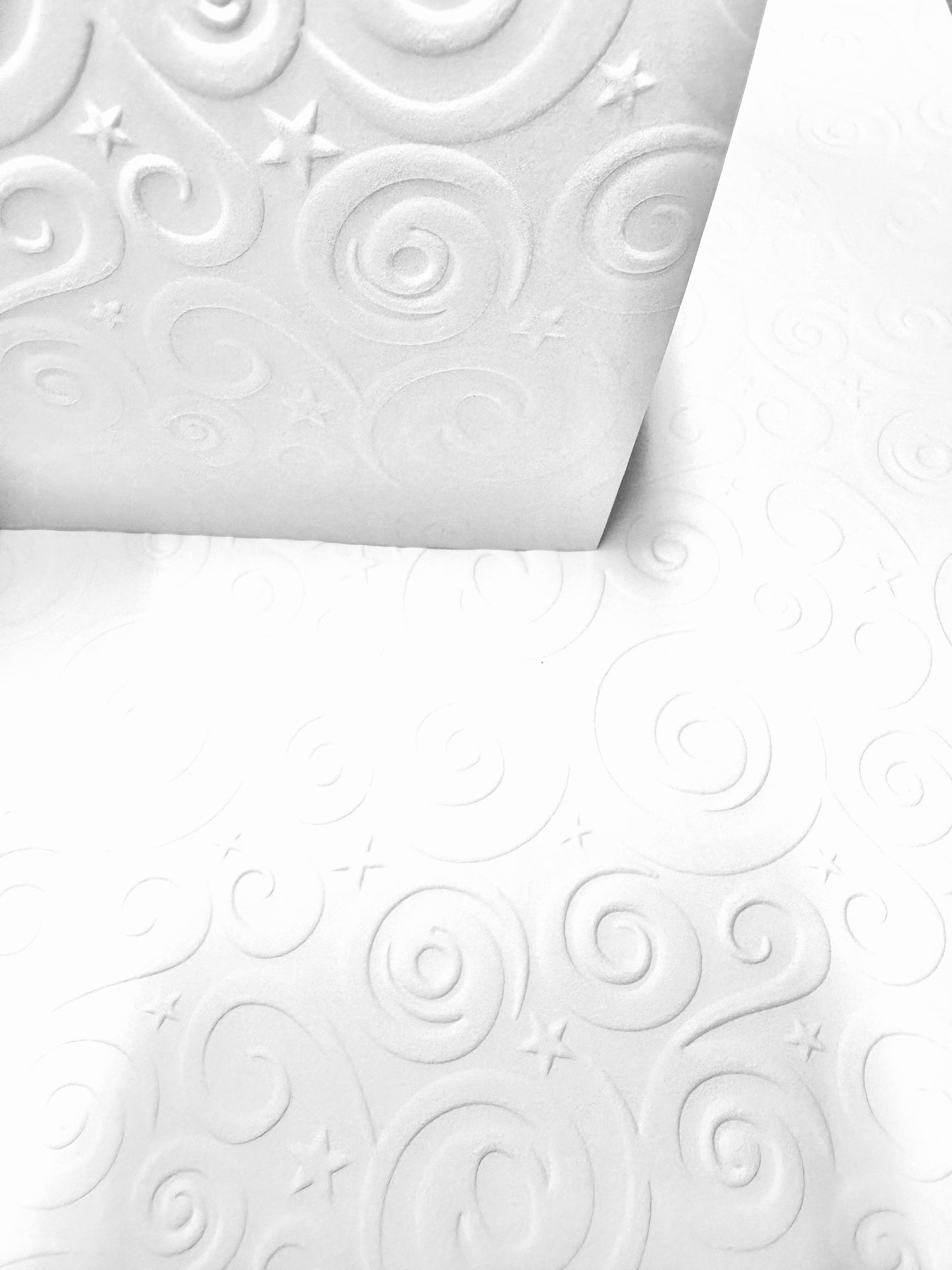 Crafting with Josie - 10 Sheets of A4 White embossed Star Swirl Print Card 250gsm