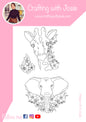 Crafting with Josie - Chatty Tuesday - Floral giraffe and elephant stamp set