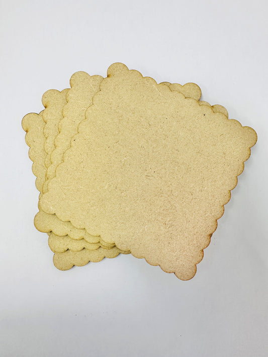 MDF - Coasters - Scalloped Edge 4pk