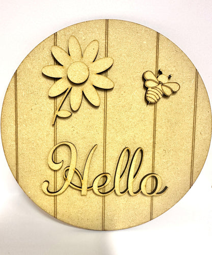 MDF - Hello Circle Sign