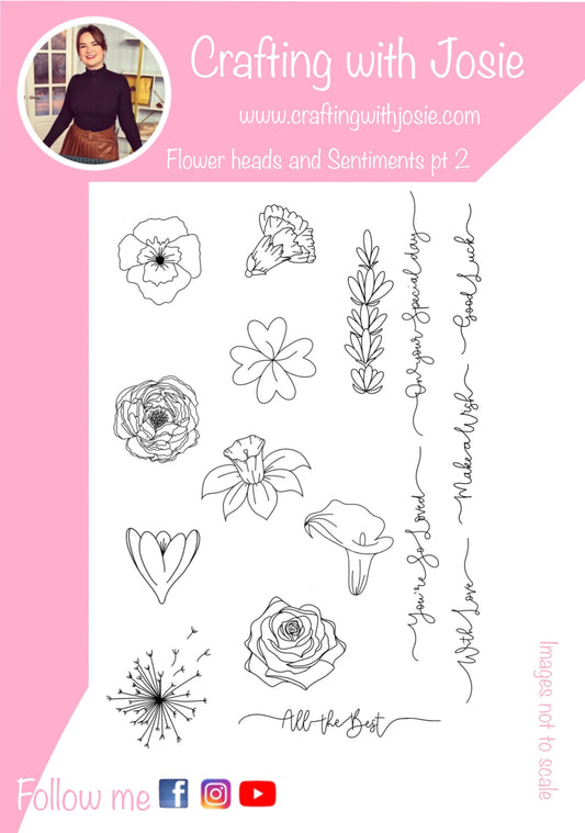 Crafting with Josie - Flowerheads and Sentiments part 2 Stamp Set