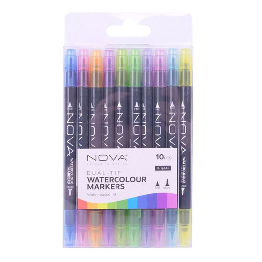 Nova Dual-Tip Watercolour Markers - Rainbow