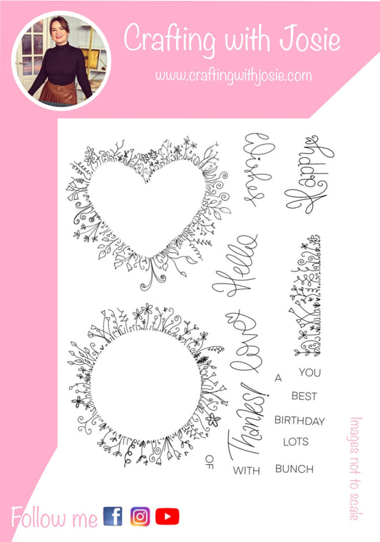 Crafting with Josie - Floral Frames and Sentiments Stamp Set