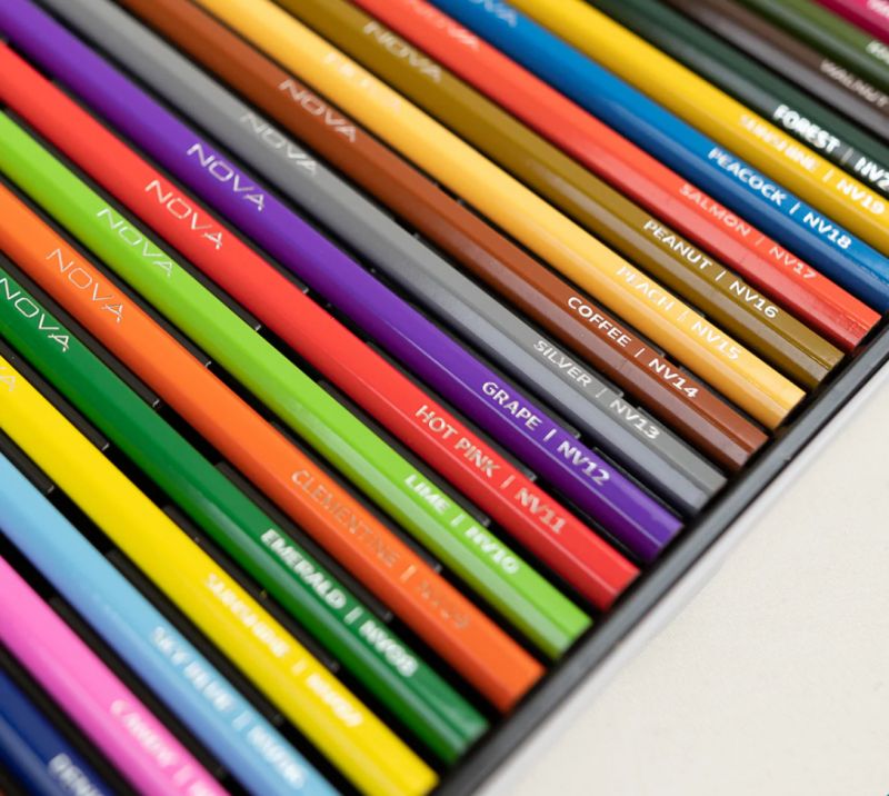 Nova - Premium coloured pencils - 48 Vibrant colours