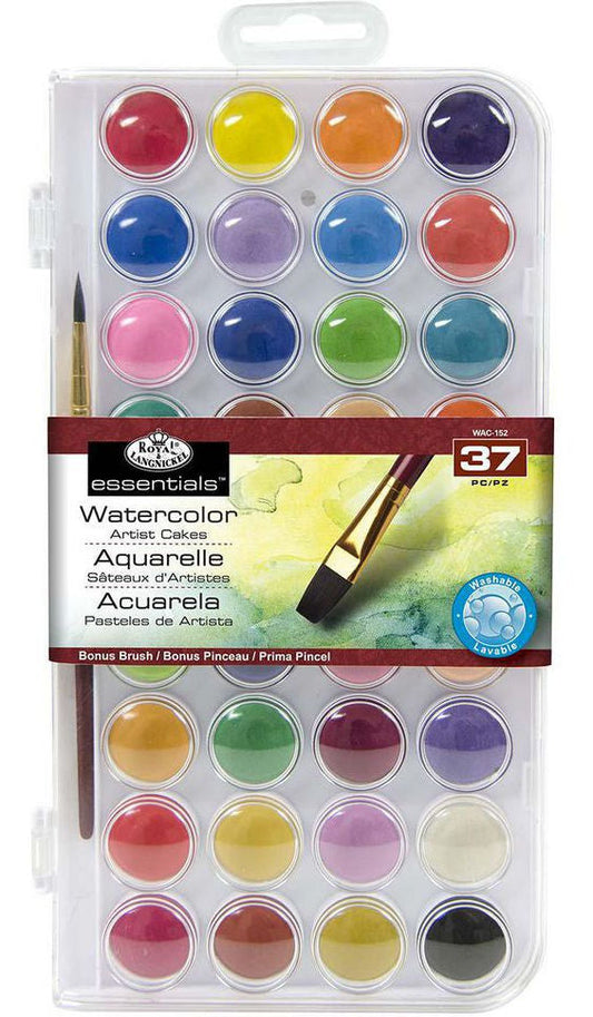 Royal & Langnickel Watercolour paint cakes - 36 colours with paint brush